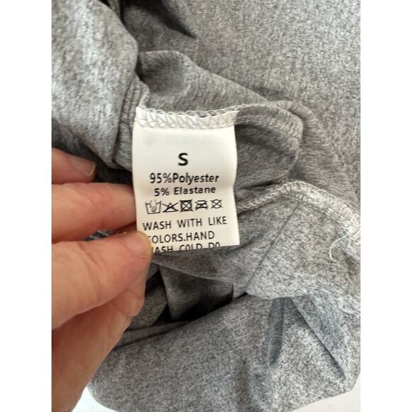 Fold Over Waist Yoga Pants Gray Flared Y2K Lounge Athleisure High Rise Small - Picture 7 of 7